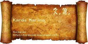 Karda Marina névjegykártya